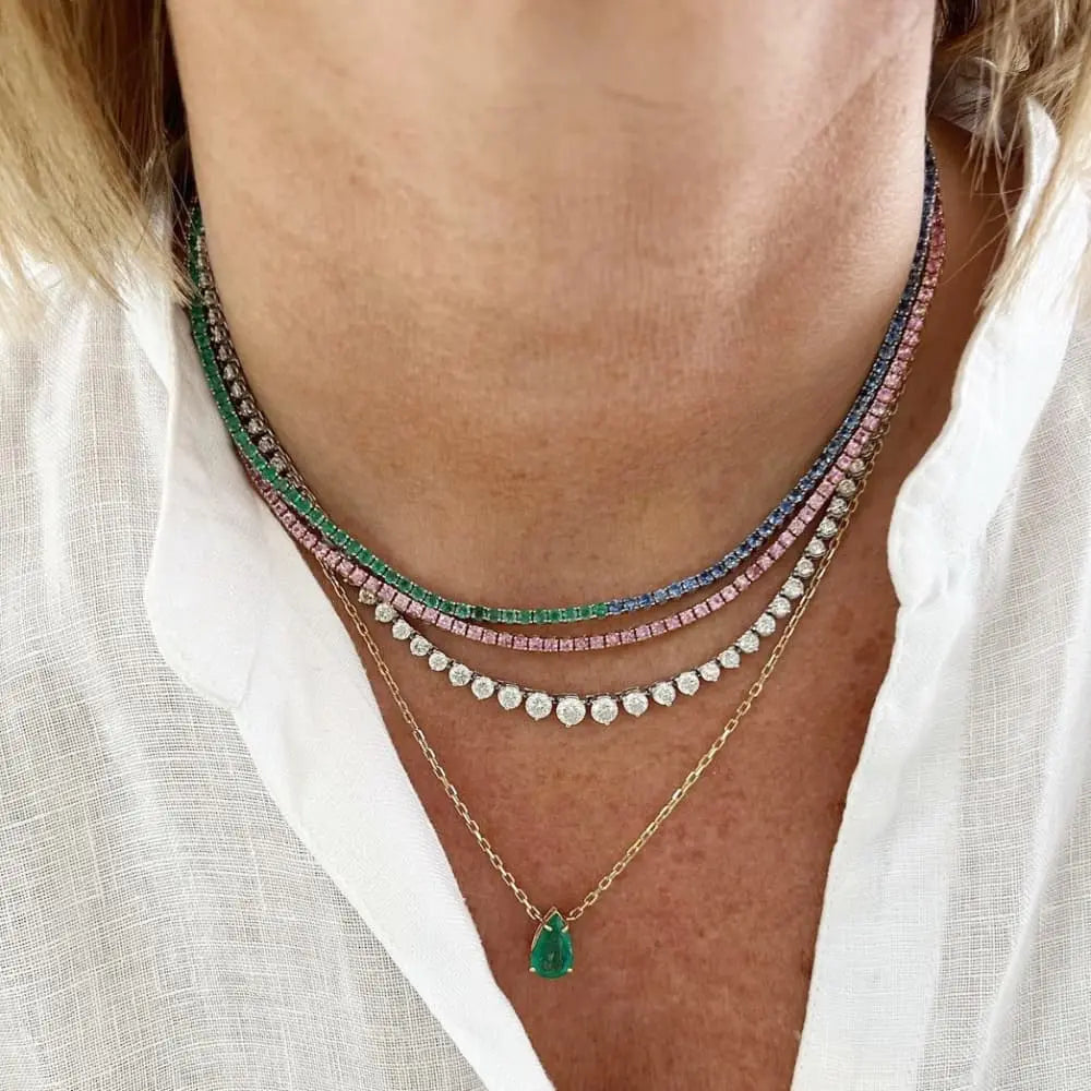 Teardrop emerald necklace