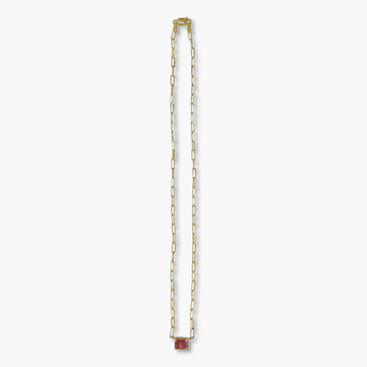 Pink sapphire/emerald necklace