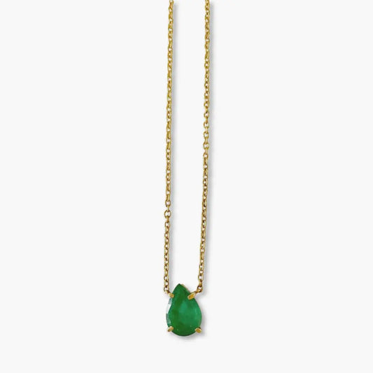 Teardrop emerald necklace