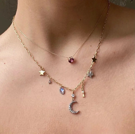 Moon charms necklace